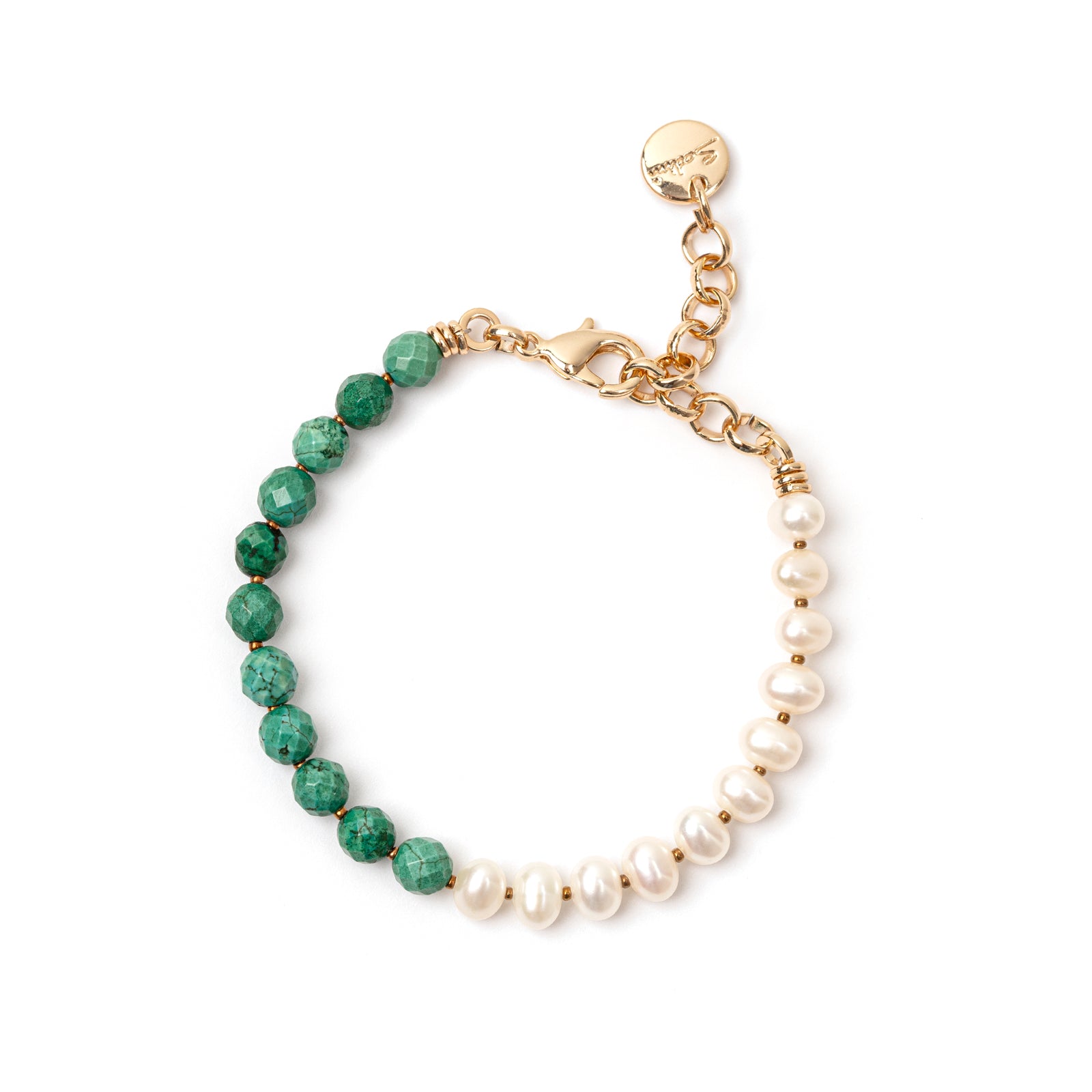 Bracciale Jane con Turchese e Perle di Fiume - Verde - Sodini Bijoux