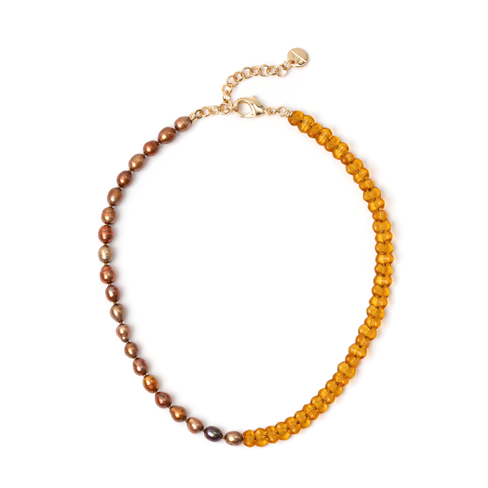 Jane Necklace with Pearls Jane - Orange - Sodini Bijoux