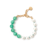 Jane Bracelet Two-tone Pearls and Jane - Green - Sodini Bijoux