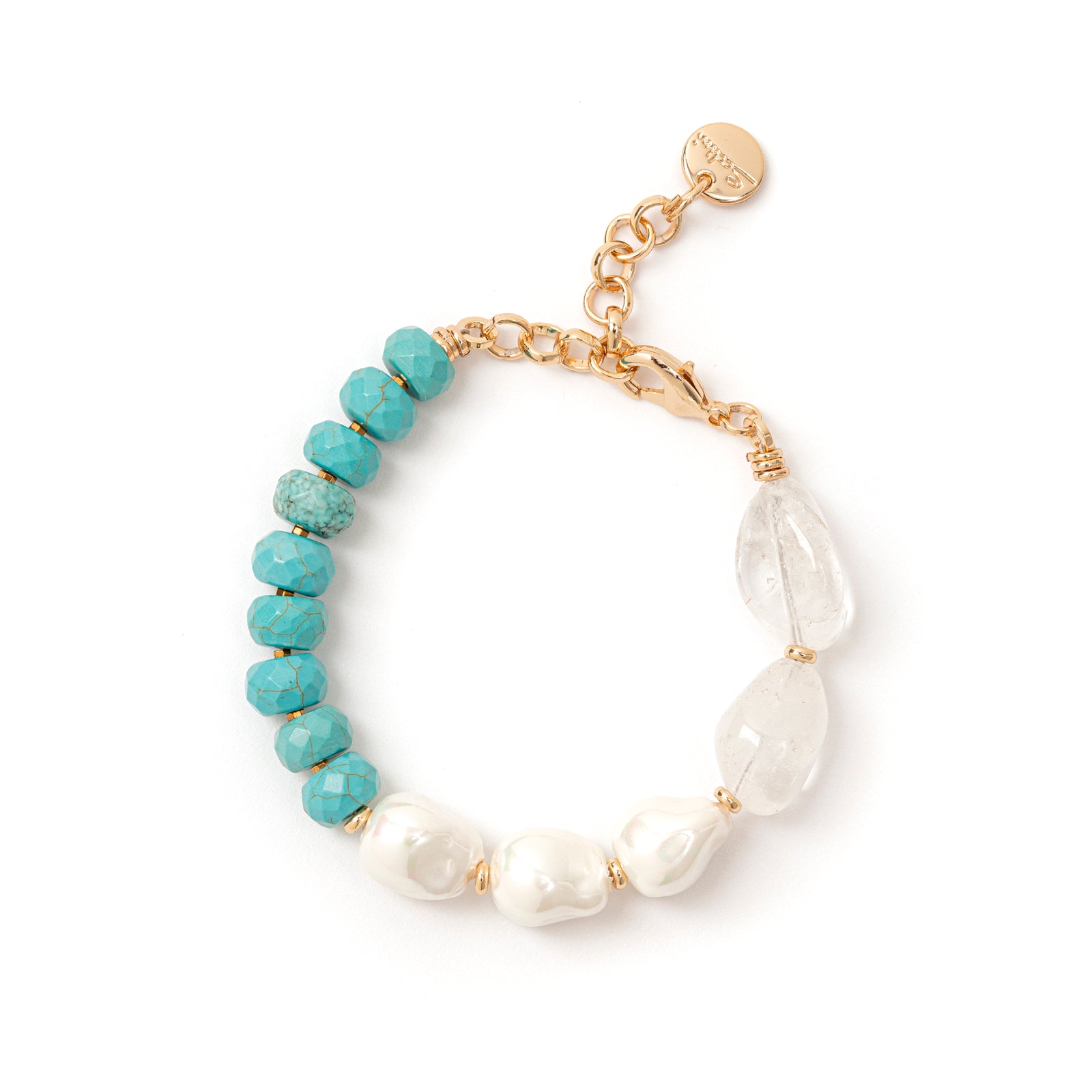 Pearl and White Jane Bracelet Jane - Turquoise - Sodini Bijoux