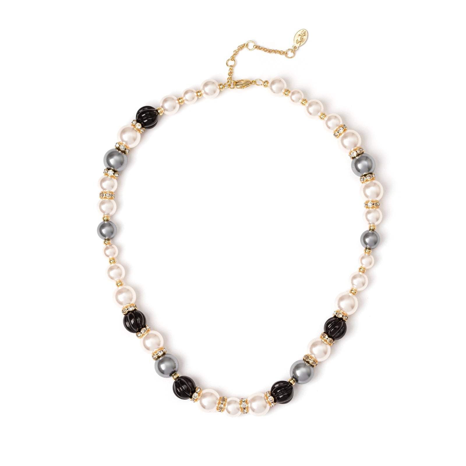 Collana con perle, boule e sferette Matilda - Nero - Sodini Bijoux