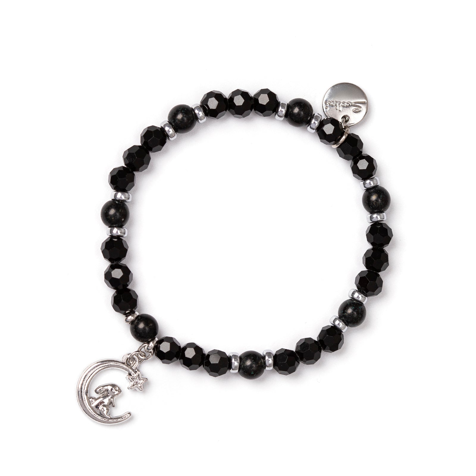 Bracciale elastico con spicchio di luna Winter Safari - Nero - Sodini Bijoux