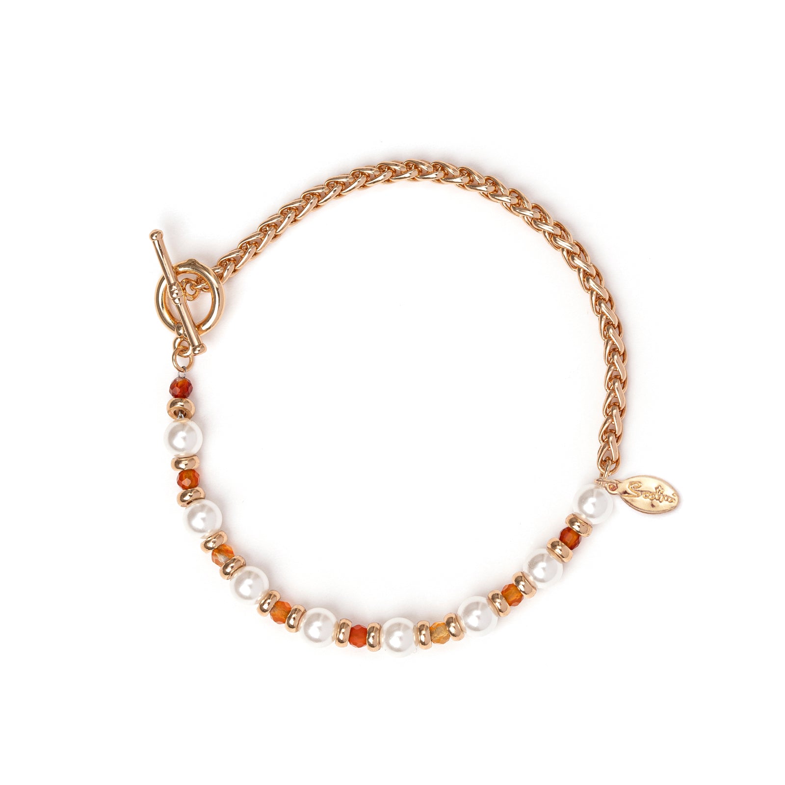 Bracciale spiga e perle Bali - Arancio - Sodini Bijoux