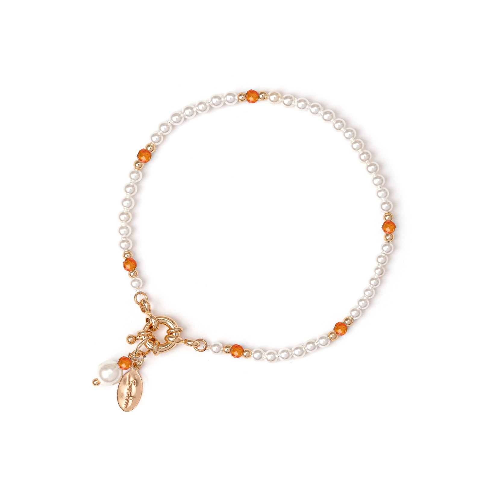 Bracciale perle e boule Bali - Arancio - Sodini Bijoux