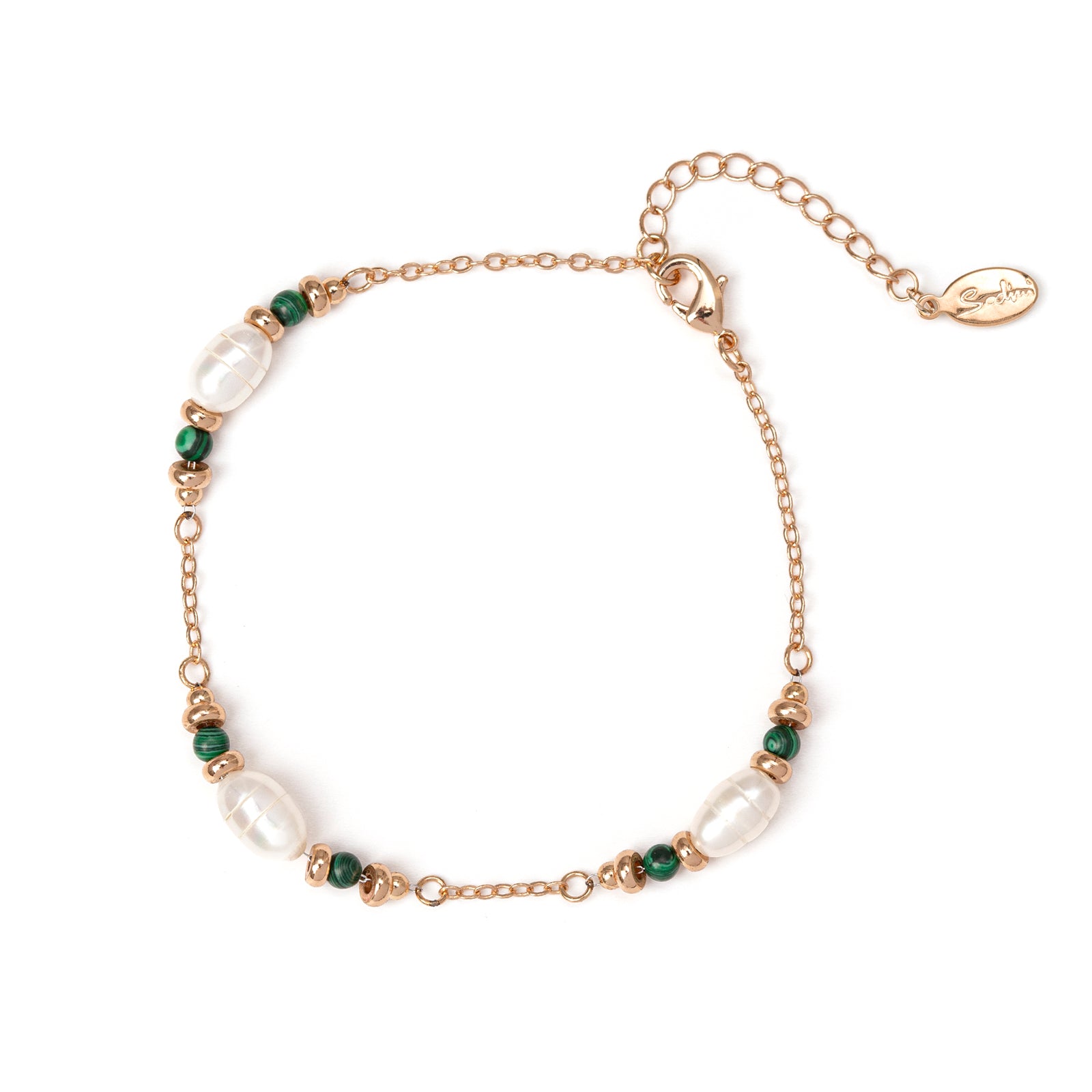 Bracciale con perle ovali Bali - Verde - Sodini Bijoux