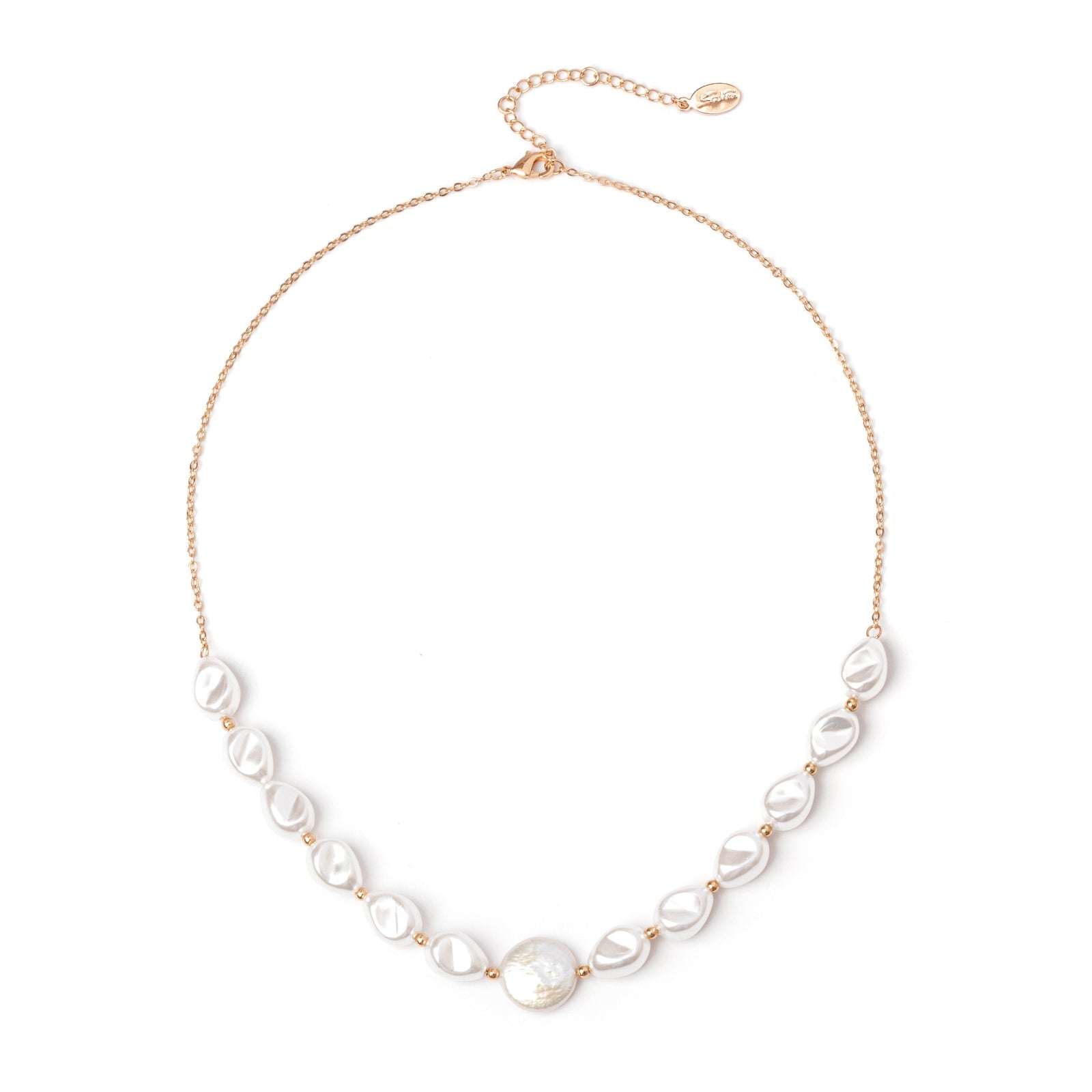 Girocollo con perle barocche Moon - Oro e bianco - Sodini Bijoux