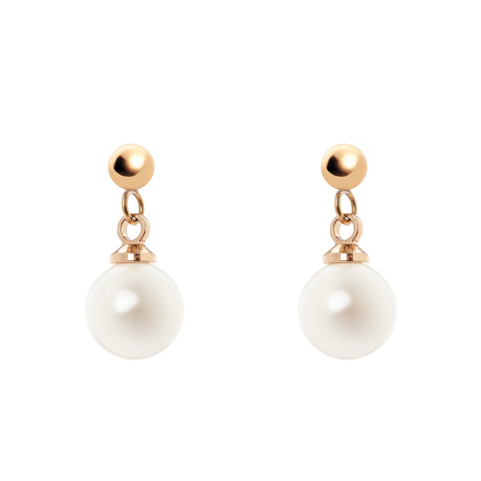 Orecchini boule e perla Moon - Oro e bianco - Sodini Bijoux