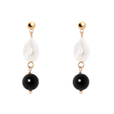 Earrings with pendant Dualism - Nero - Sodini Bijoux