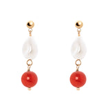 Earrings with pendant Dualism - Rosso - Sodini Bijoux