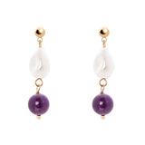 Earrings with pendant Dualism - Viola - Sodini Bijoux