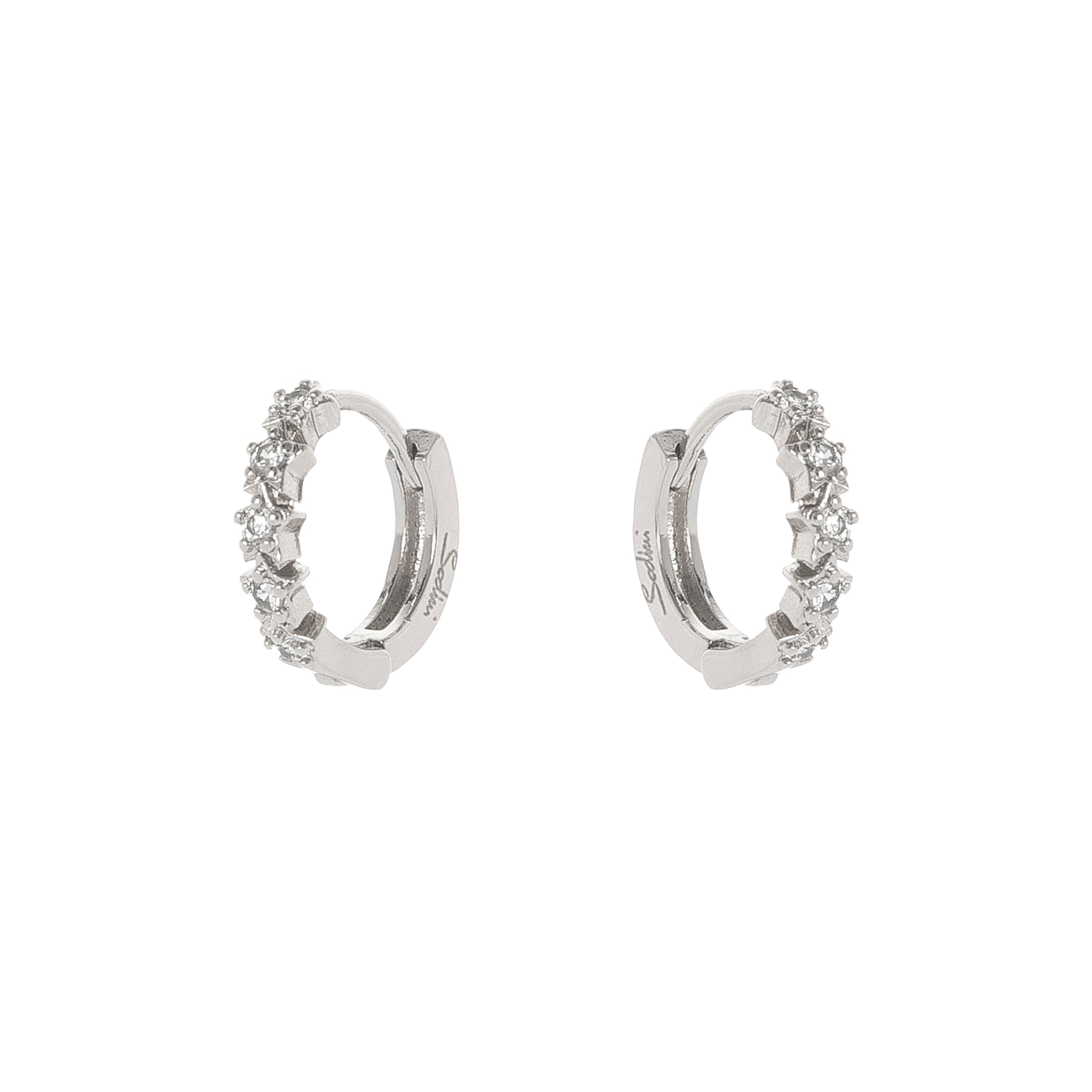 Small hoop and star earrings Malibù - Silver - Sodini Bijoux