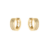 Small hoop earrings and diamonds Malibù - Gold - Sodini Bijoux