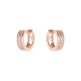 Small hoop earrings and diamonds Malibù - Pink gold - Sodini Bijoux