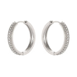 Big circle and crystals earrings Malibù - Silver - Sodini Bijoux