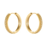 Big circle and crystals earrings Malibù - Gold - Sodini Bijoux