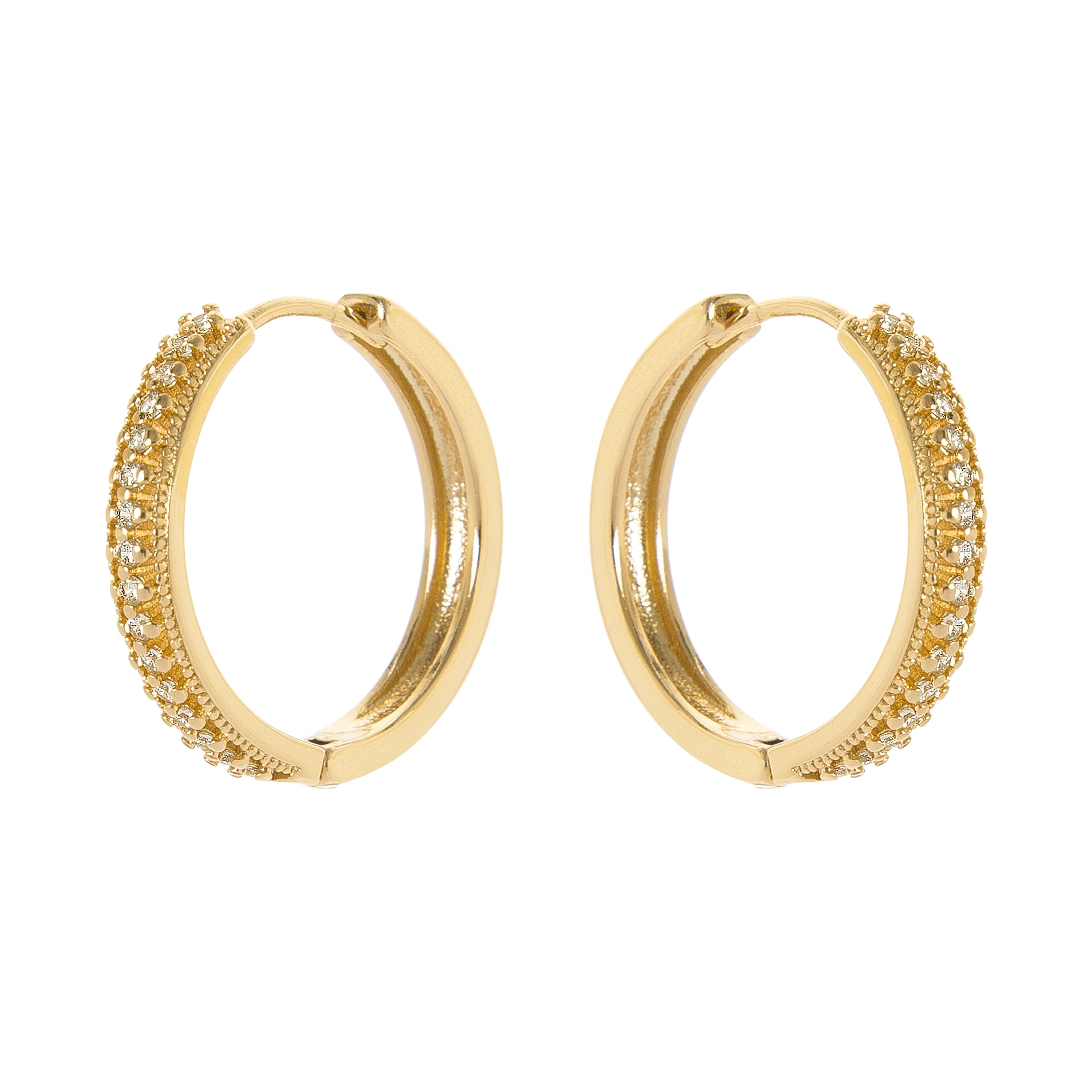 Big circle and crystals earrings Malibù - Gold - Sodini Bijoux