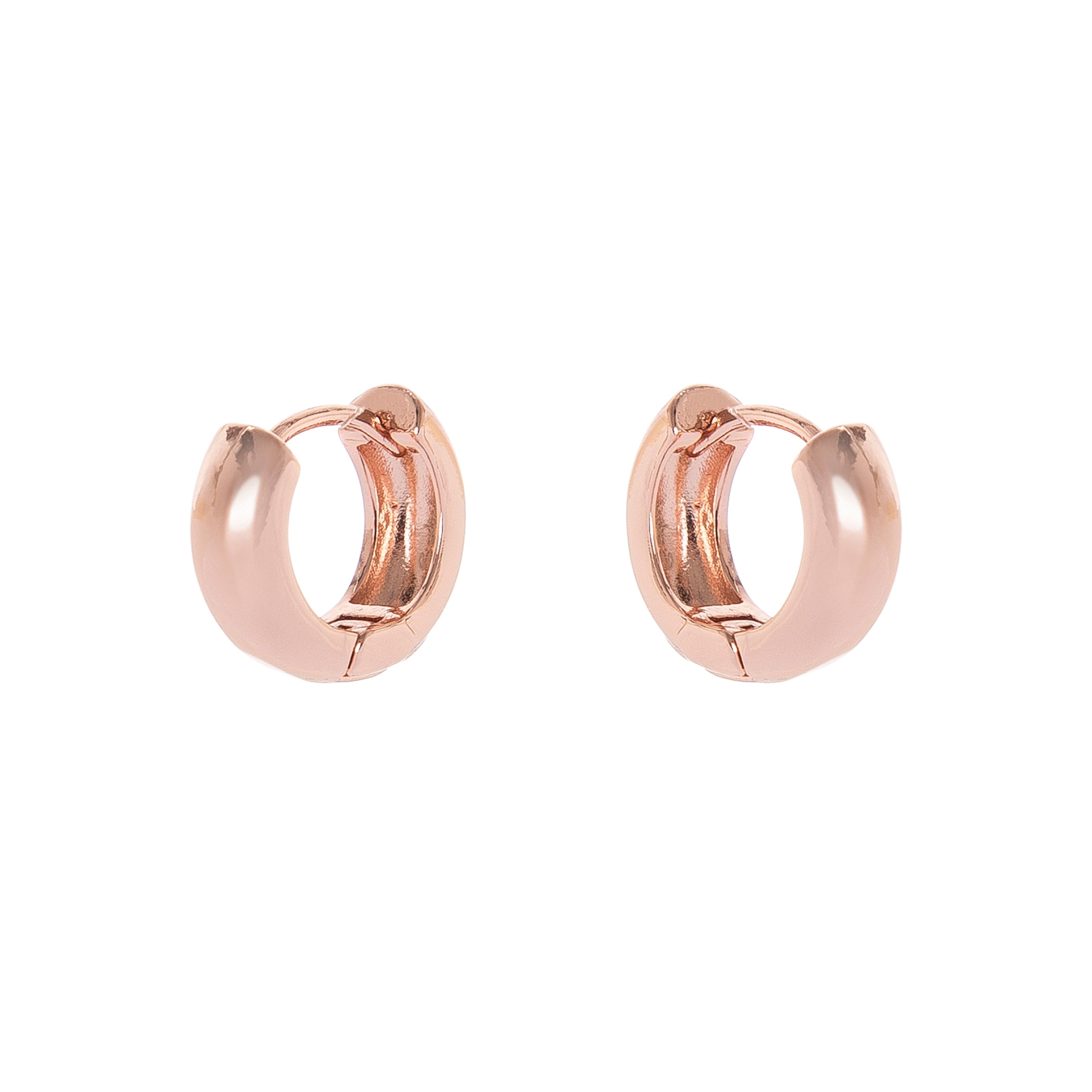 Semi round hoop earrings Malibù - Pink gold - Sodini Bijoux