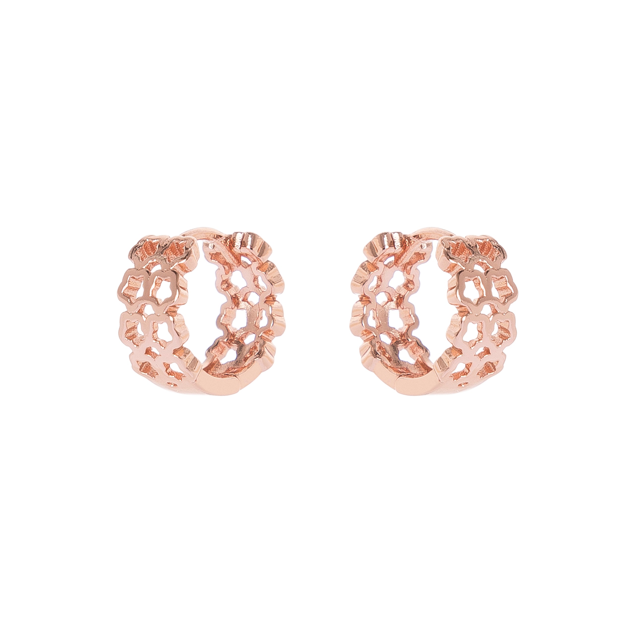 Star circle earrings Malibù - Pink gold - Sodini Bijoux