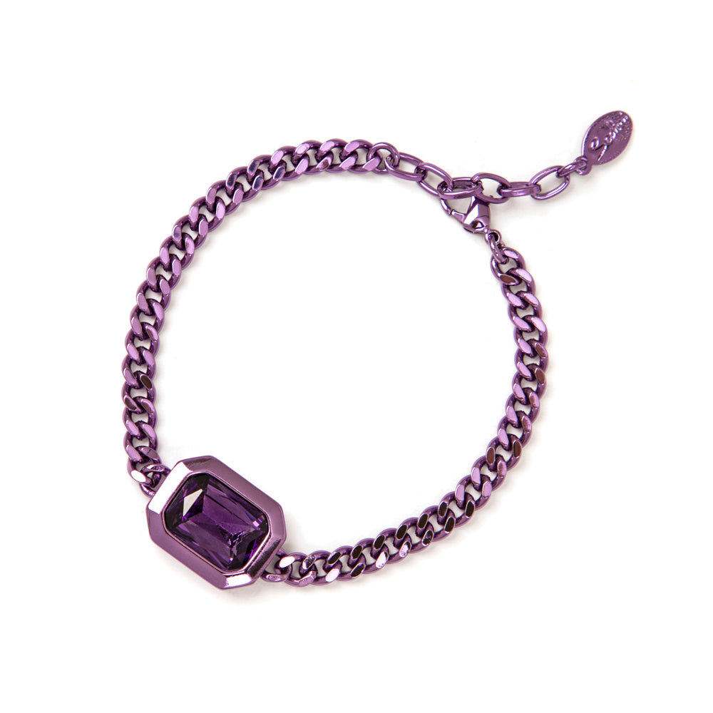 Bracciale groumette e cristallo Koons - Viola - Sodini Bijoux