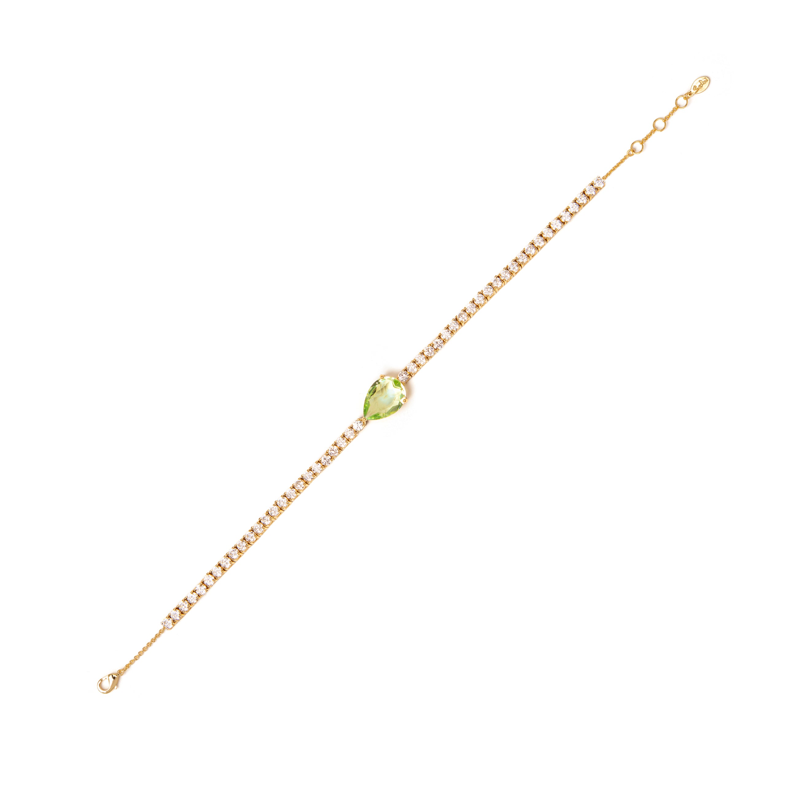 Bracciale con filo di cristalli Chandelier - Verde - Sodini Bijoux