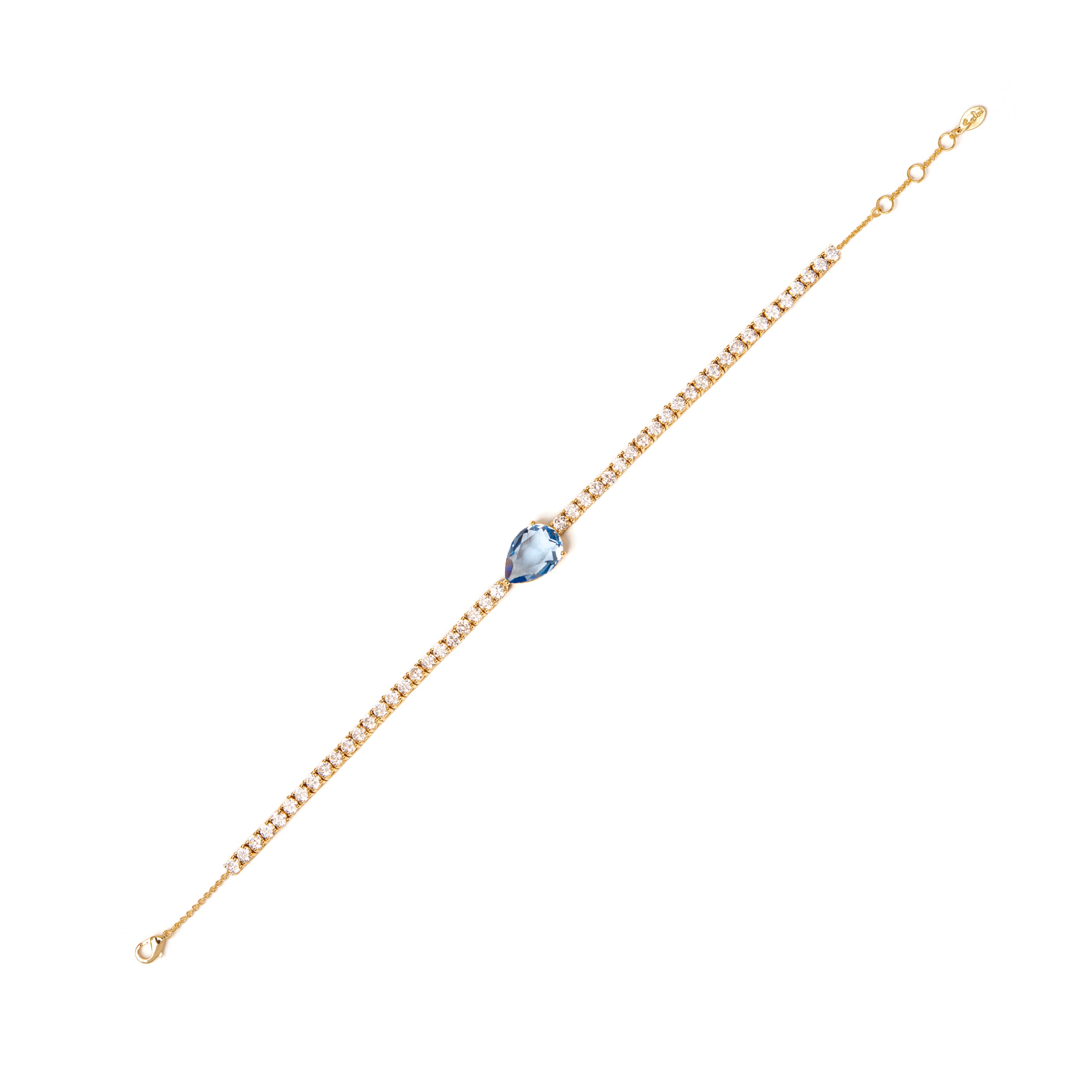 Bracciale con filo di cristalli Chandelier - Blu - Sodini Bijoux