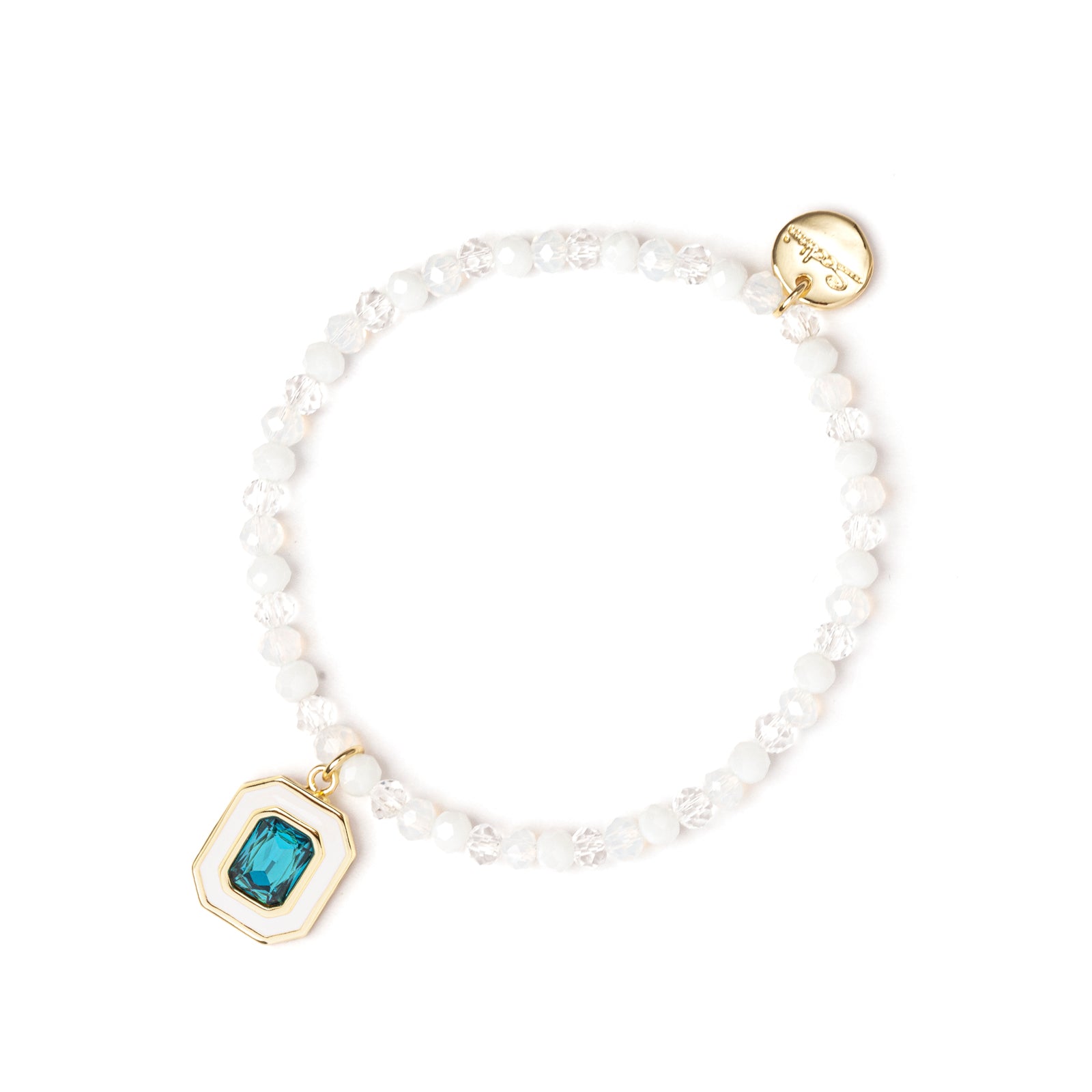 Bracciale elastico con charm Bahia - Bianco - Sodini Bijoux