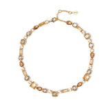 Short necklace with crystals, Jaqueline - Champagne - Sodini Bijoux