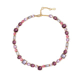 Short necklace with crystals, Jaqueline - Purple - Sodini Bijoux