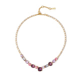 Short necklace with crystals, Jaqueline - Purple - Sodini Bijoux