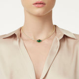 Choker with large crystal, Jaqueline - Green - Sodini Bijoux