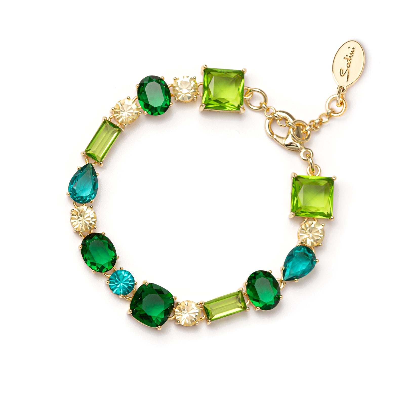 Chromatic crystals' bracelet, Jaqueline - Green - Sodini Bijoux