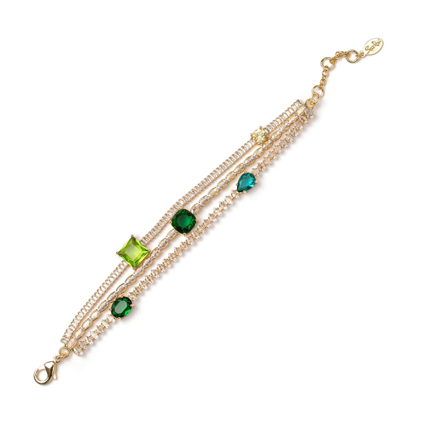 Bracciale a tre fili Jaqueline - Verde - Sodini Bijoux