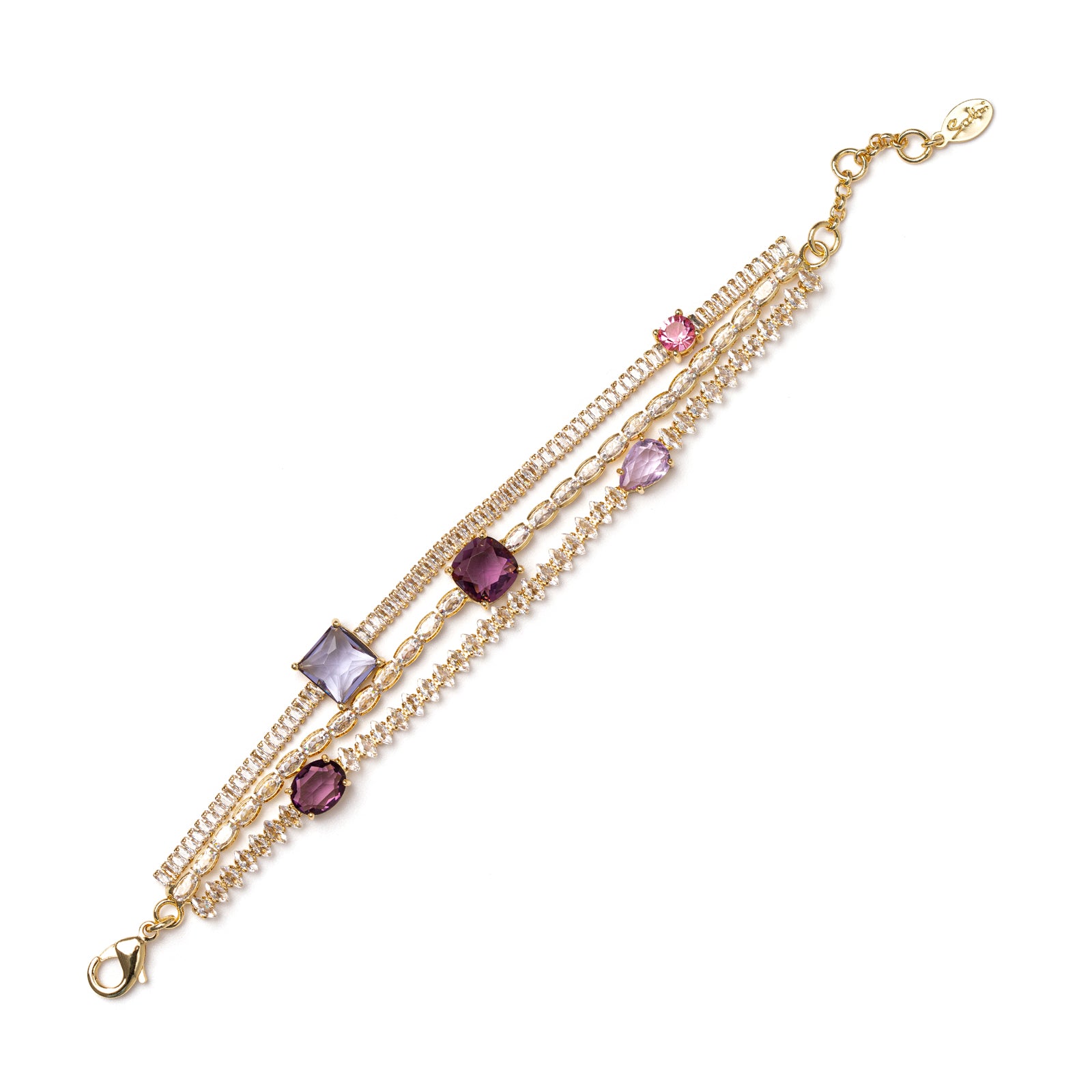 Bracciale a tre fili Jaqueline - Viola - Sodini Bijoux