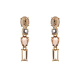 Four crystals' earrings Jaqueline - Champagne - Sodini Bijoux