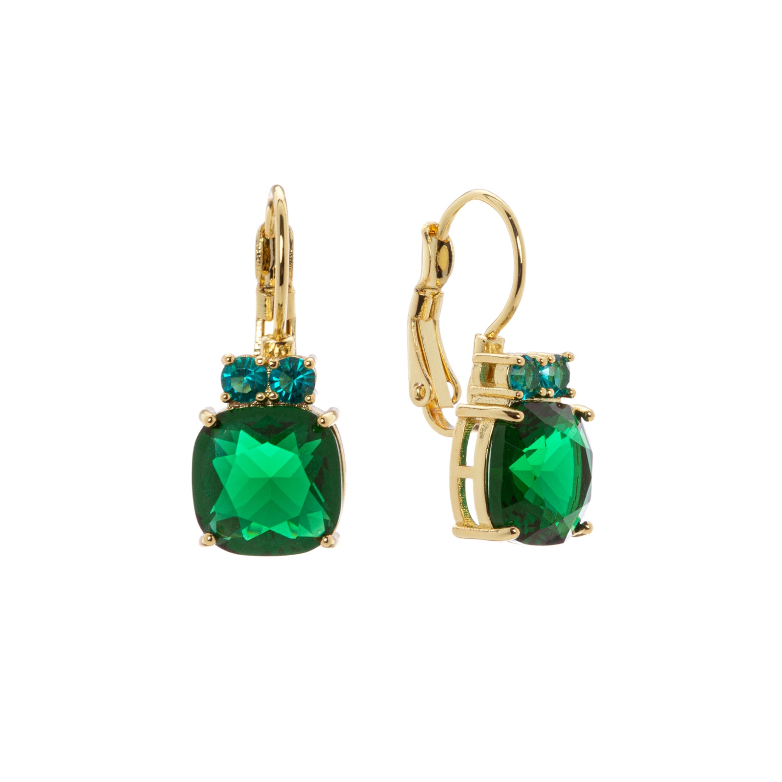 Orecchini con grande cristallo e due mini Jaqueline - Verde - Sodini Bijoux