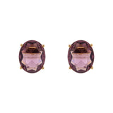 Earrings with oval crystal Jaqueline - Purple - Sodini Bijoux