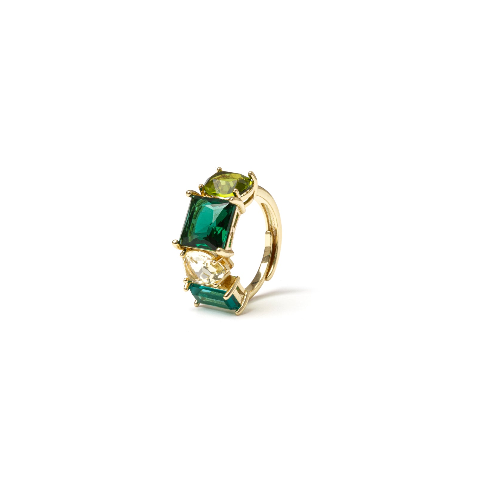 Anello a quattro cristalli Jaqueline - Verde - Sodini Bijoux