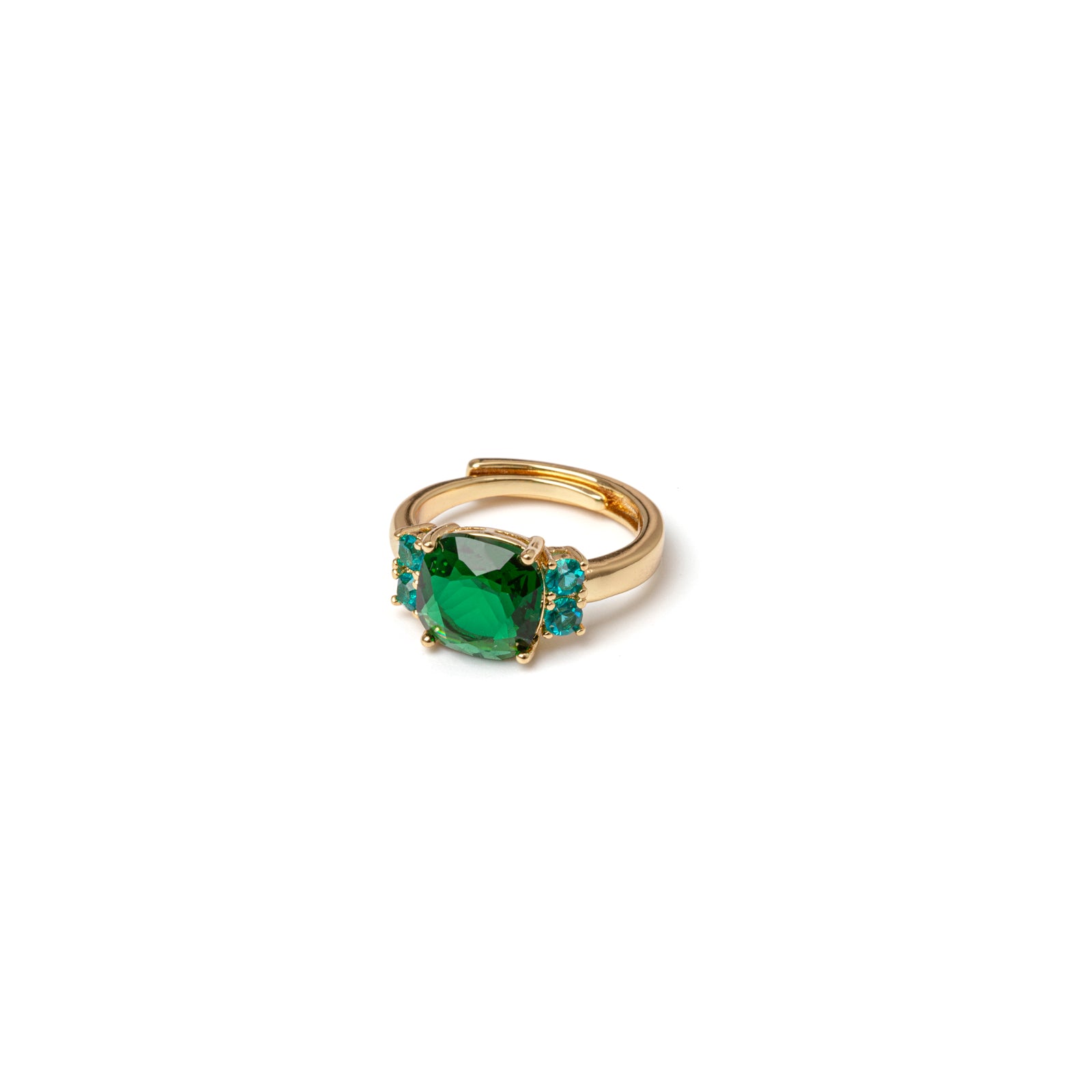 Anello con cristallo centrale Jaqueline - Verde - Sodini Bijoux