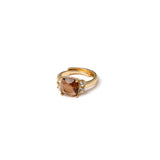 Ring with central crystal Jaqueline - Champagne - Sodini Bijoux