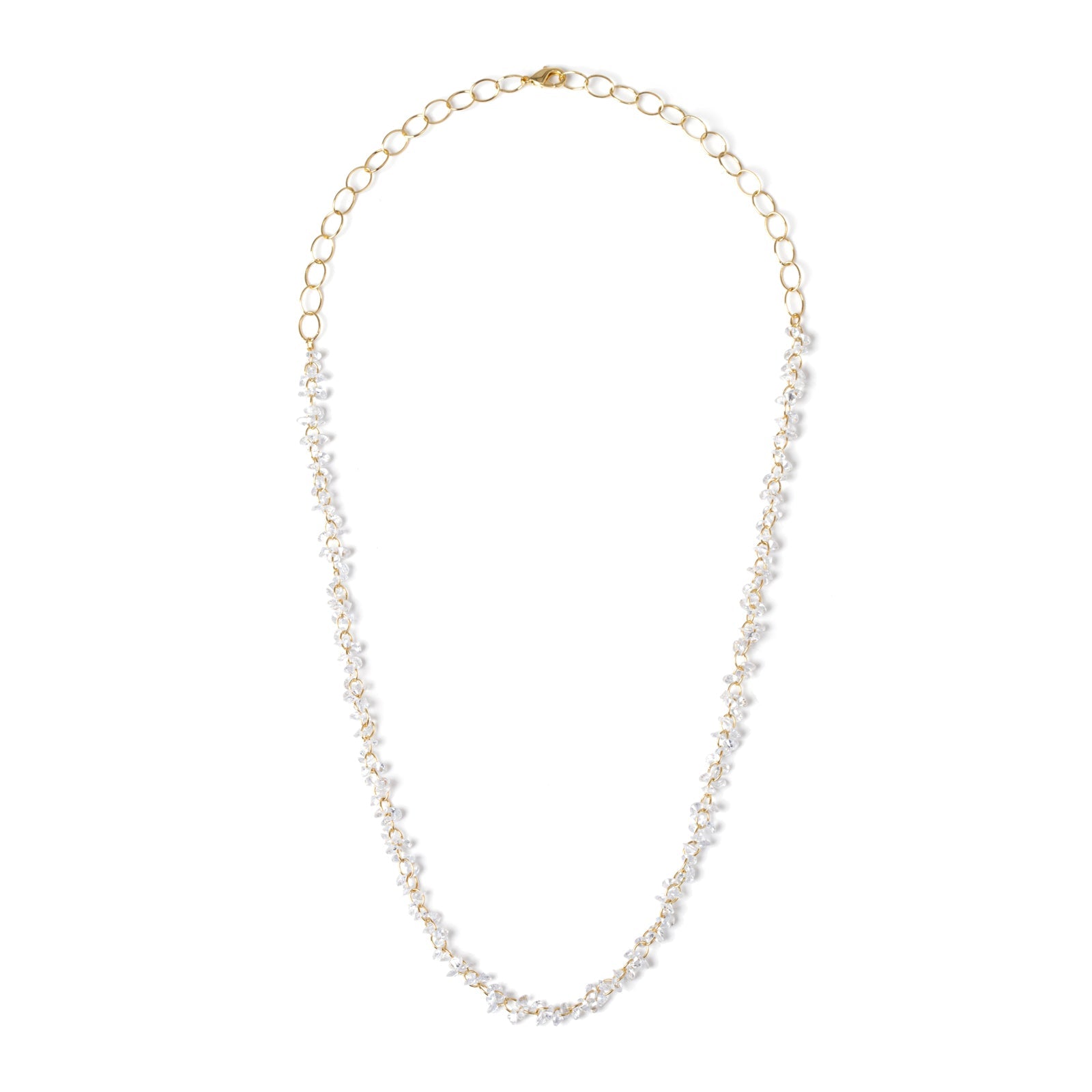 Collana lunga con piccoli zirconi Kristall - Bianco - Sodini Bijoux