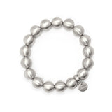 Elastic big boule bracelet Sissi - Matt silver - Sodini Bijoux