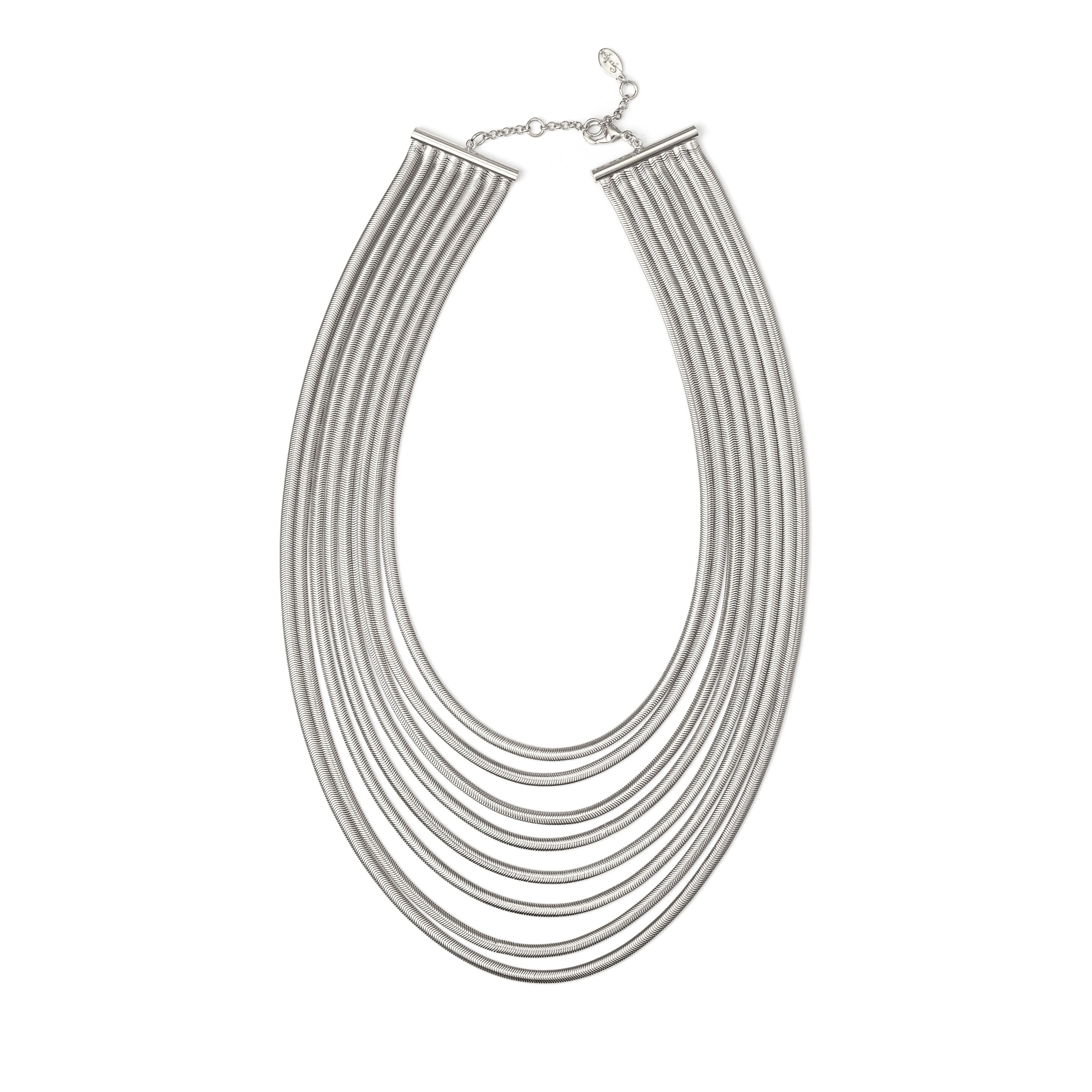 Multi-strand necklace Cleopatra - Silver - Sodini Bijoux