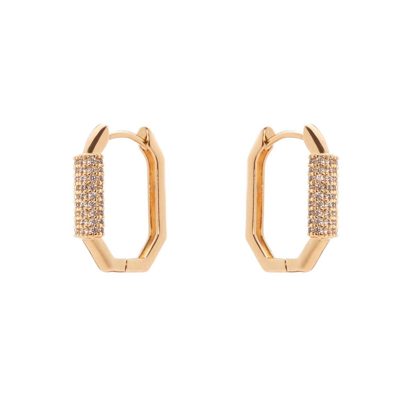 Small octagonal mini hoop earrings Ginevra - Gold - Sodini Bijoux