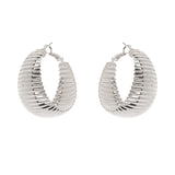 Domus Flared Hoop Earrings - Silver - Sodini Bijoux