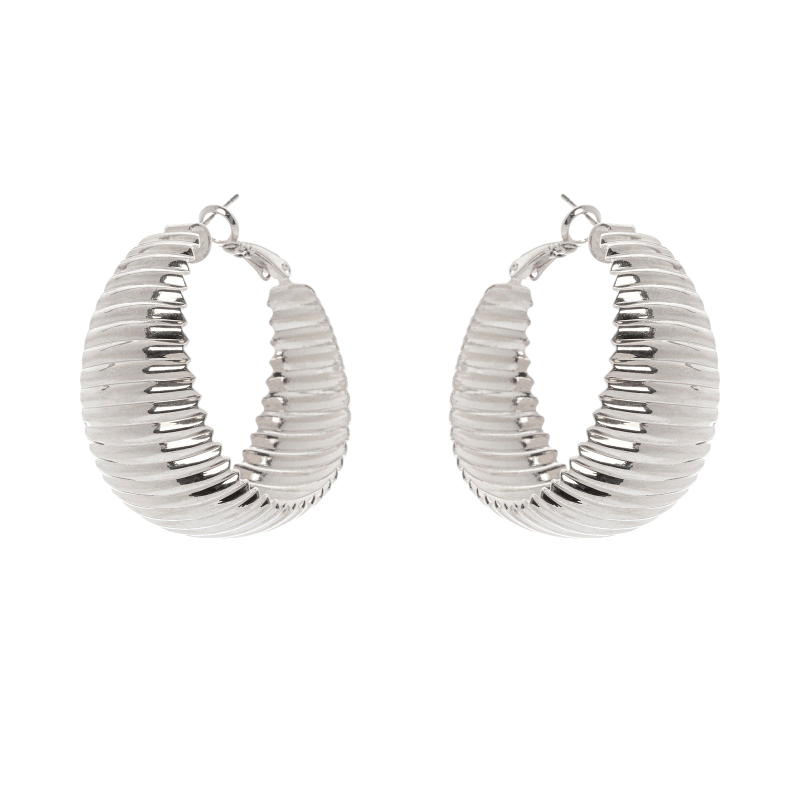 Domus Flared Hoop Earrings - Silver - Sodini Bijoux