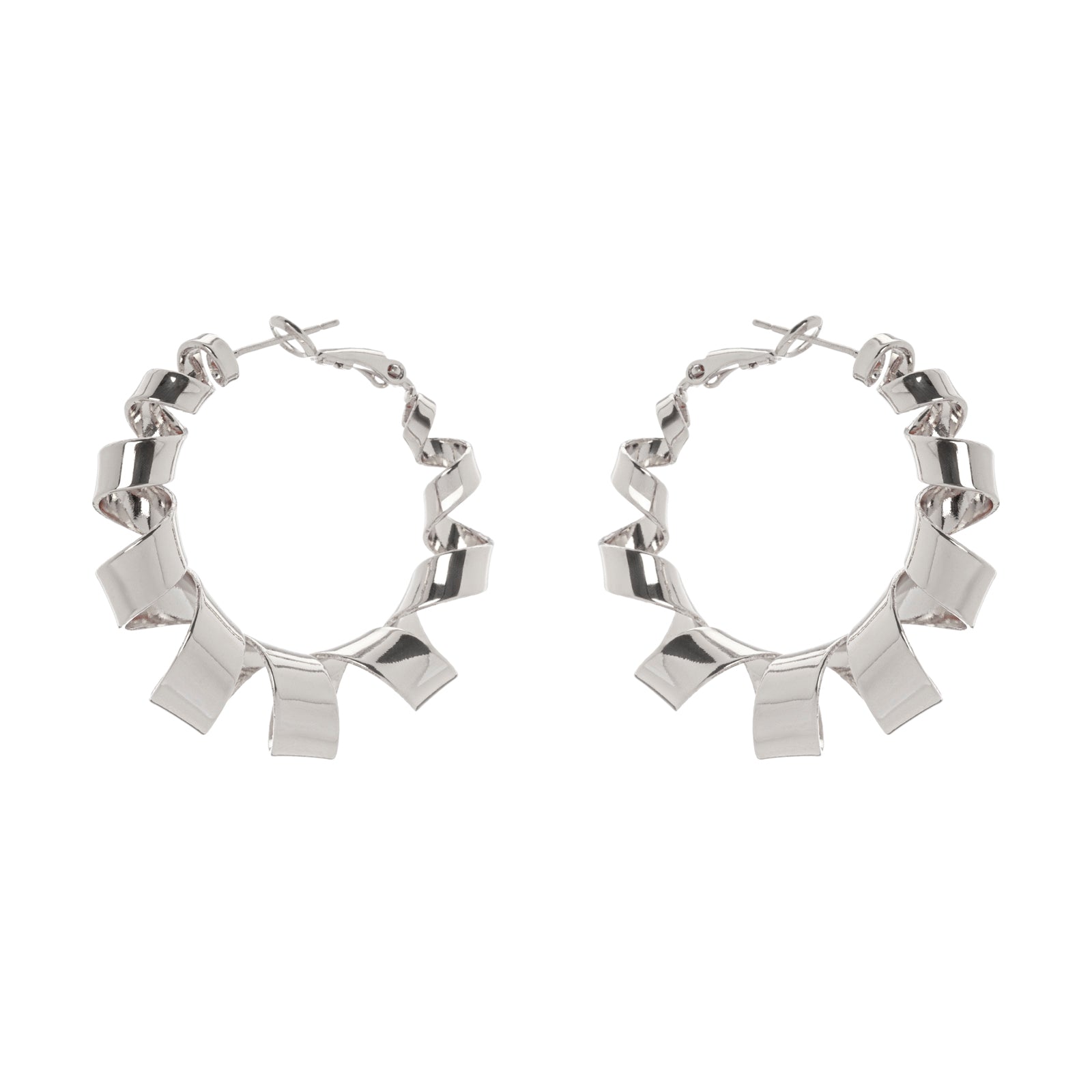 Domus Spiral Hoop Earrings - Silver - Sodini Bijoux