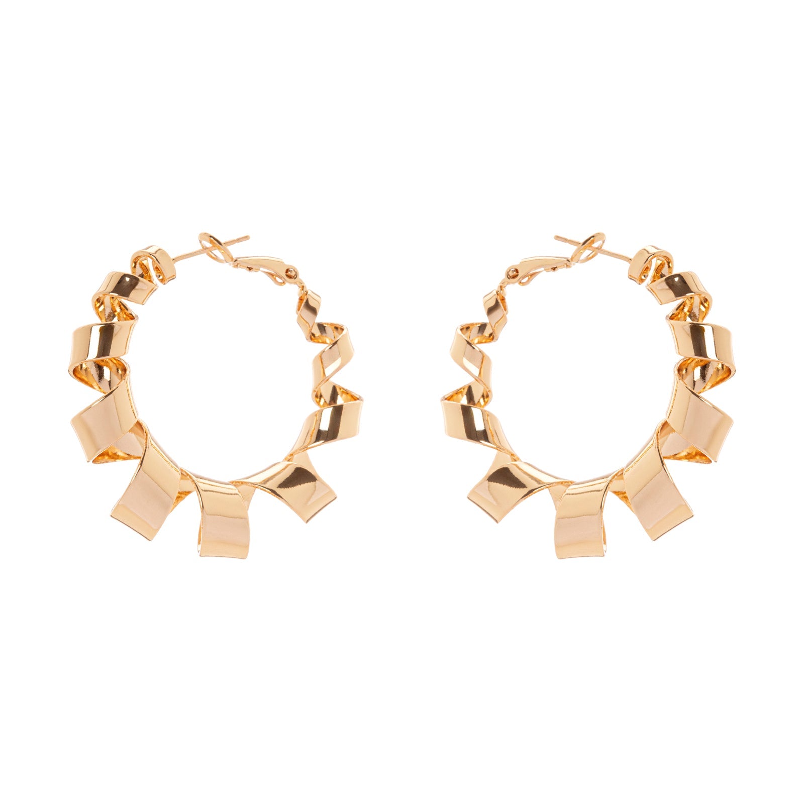 Domus Spiral Hoop Earrings - Gold - Sodini Bijoux