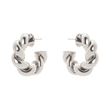 Domus braid hoop earrings - Silver - Sodini Bijoux