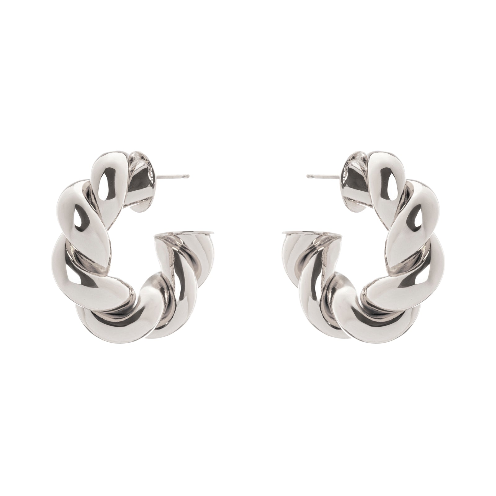 Domus braid hoop earrings - Silver - Sodini Bijoux