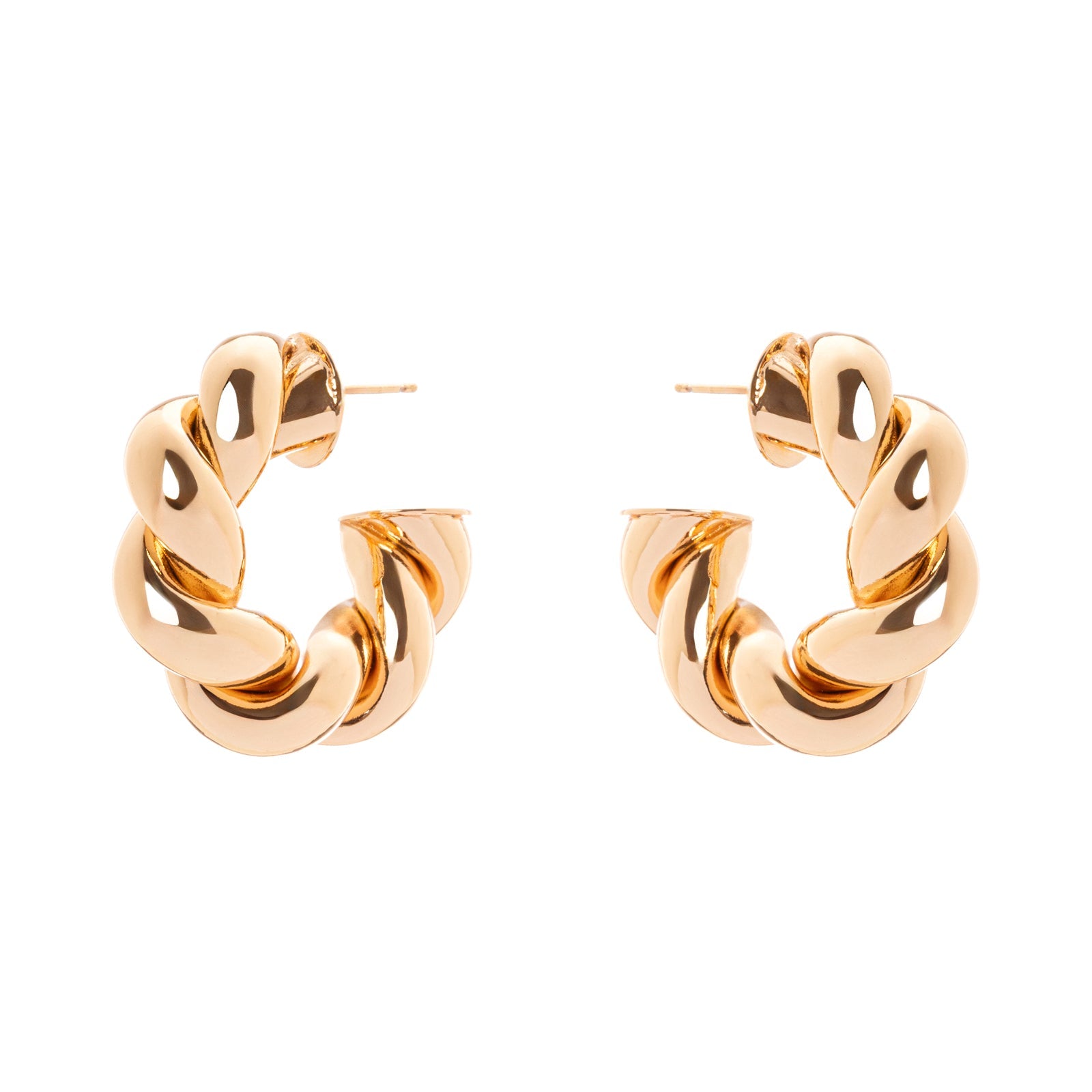 Domus braid hoop earrings - Gold - Sodini Bijoux